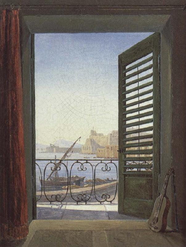 Carl Gustav Carus Balcony overlooking the Bay of Naples Norge oil painting art